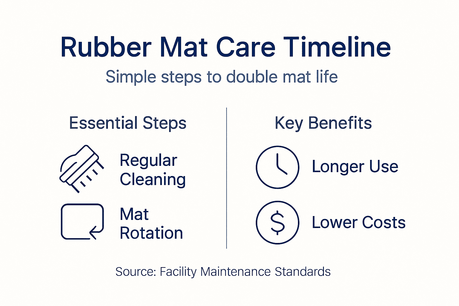 Infographic showing mat care schedule and benefits