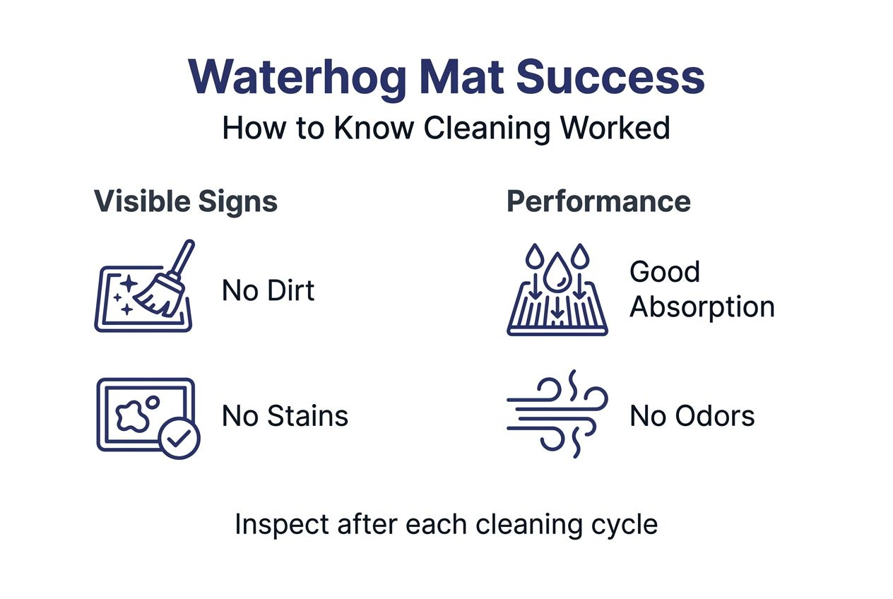 Infographic showing successful Waterhog mat cleaning outcomes