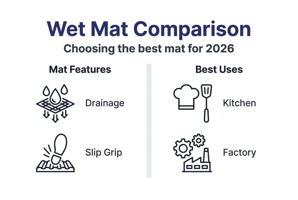 Infographic comparing types of wet mats