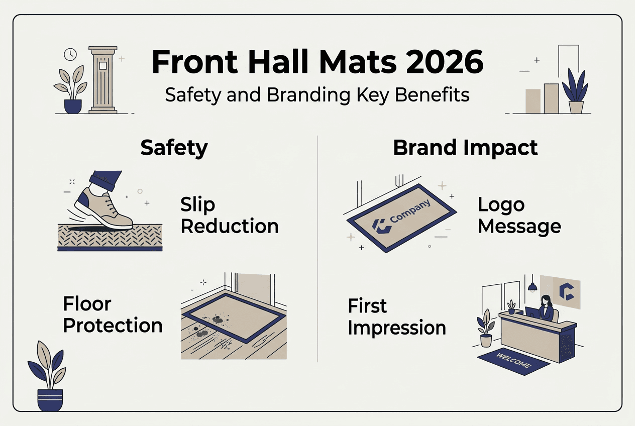 Infographic on safety and branding front mats