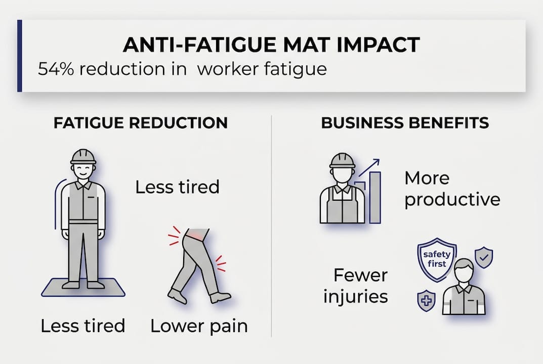 Infographic anti-fatigue mat benefits overview