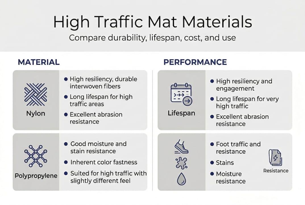 Infographic shows mat material durability comparison
