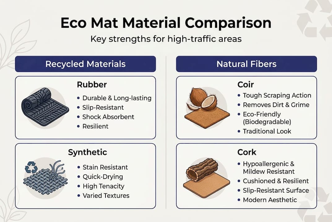 Infographic comparing mat material strengths