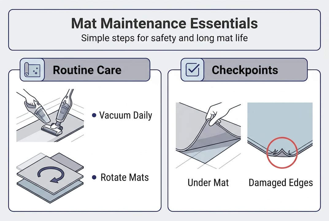 Infographic: mat care essentials and steps