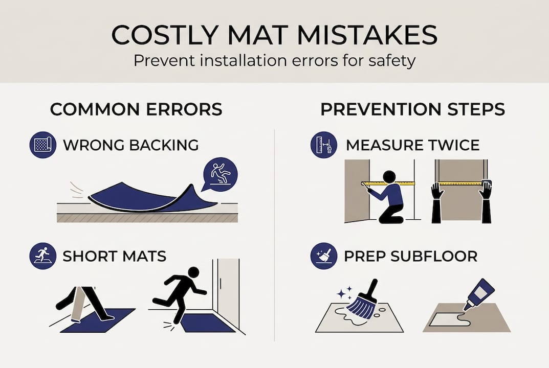 Infographic on mat installation errors and fixes