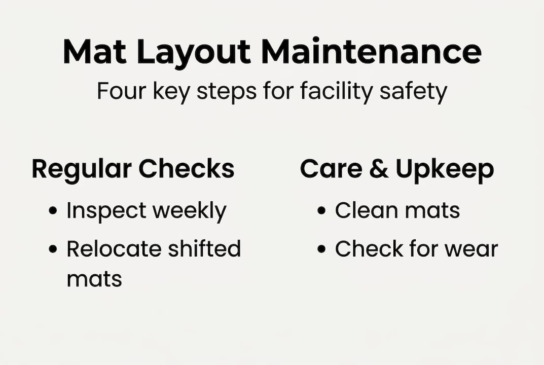 Infographic showing mat layout maintenance steps