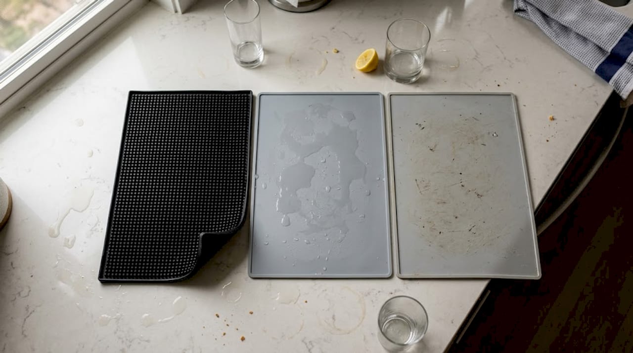 Bar mats side-by-side comparison scene