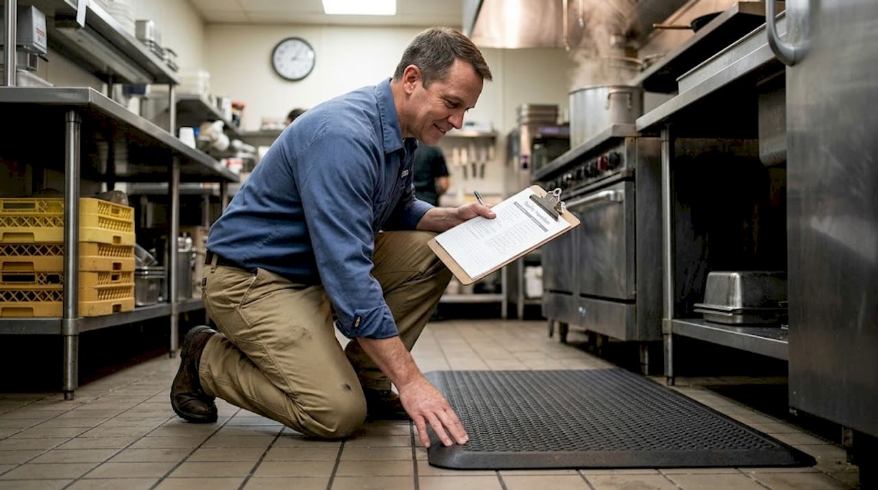 Supervisor auditing mat installation details