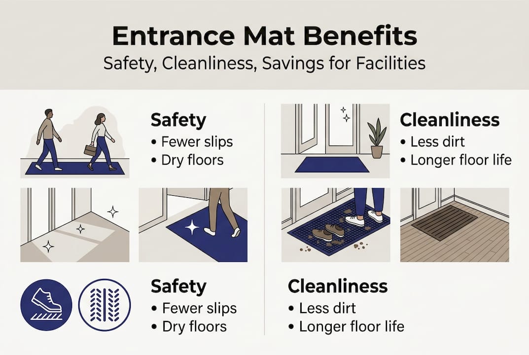 Infographic of entrance mat facility benefits