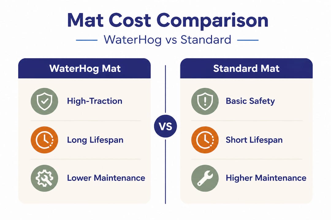Infographic comparing mat cost factors