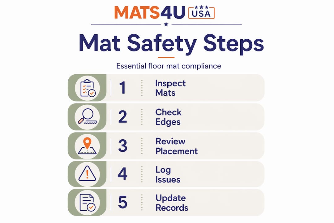 Infographic showing floor mat safety steps