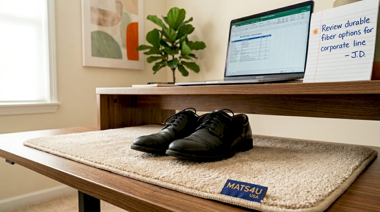 Nylon floor mat under office chair