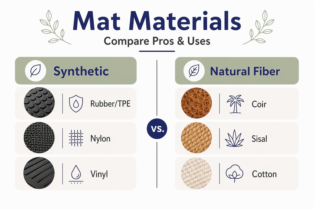 Infographic comparing floor mat materials