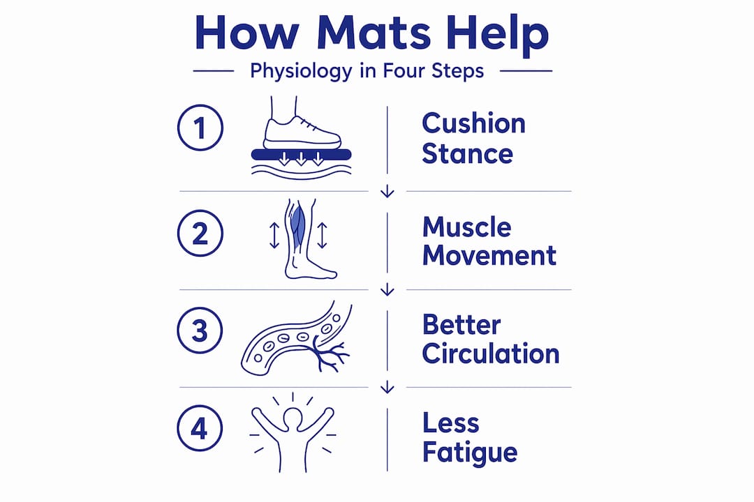 Vertical flow infographic of mat physiology process