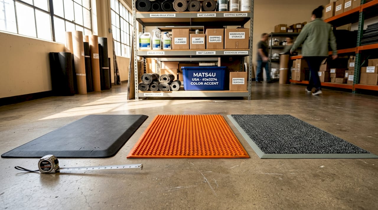 Comparison of three types of entrance mats