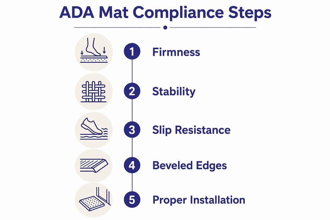 Infographic showing ADA mat compliance steps