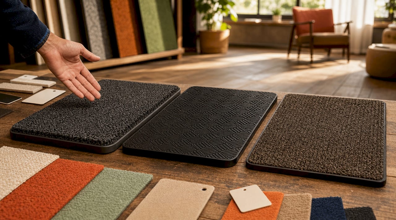 Comparison of foam, rubber, and polyurethane commercial mats