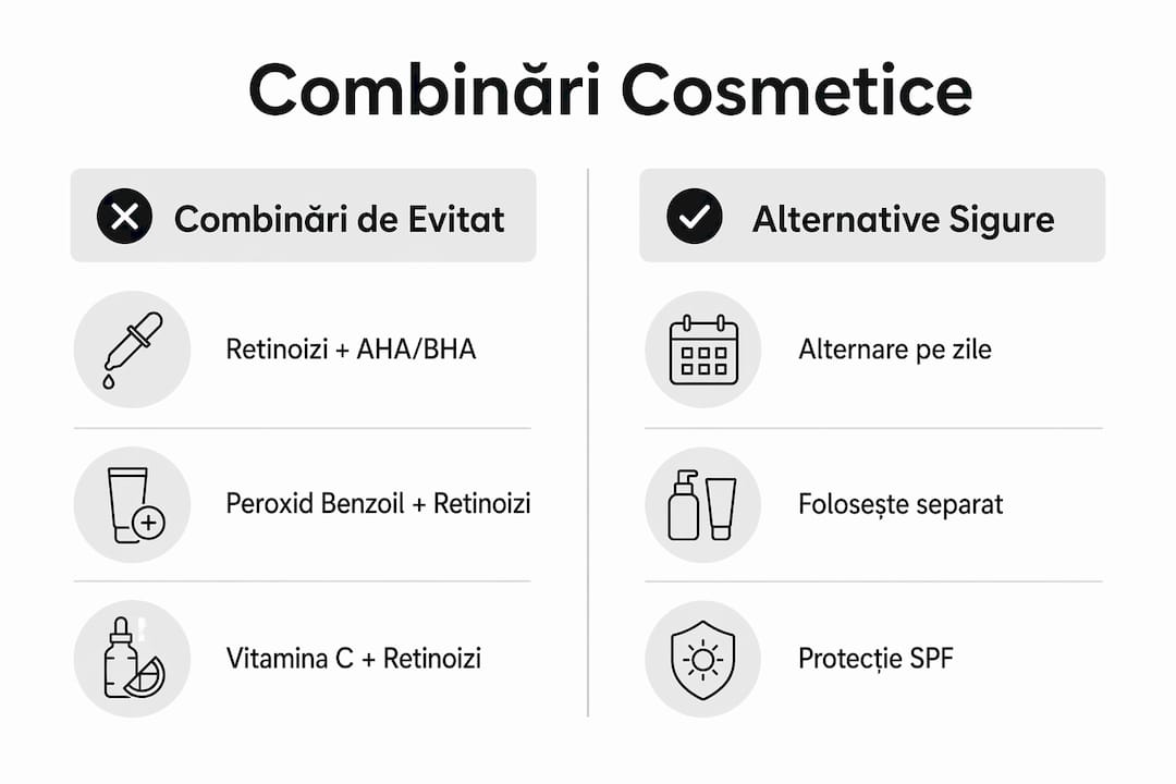 Infografic: combinații de produse cosmetice pe care să le eviți și soluții sigure pentru rutina ta de îngrijire