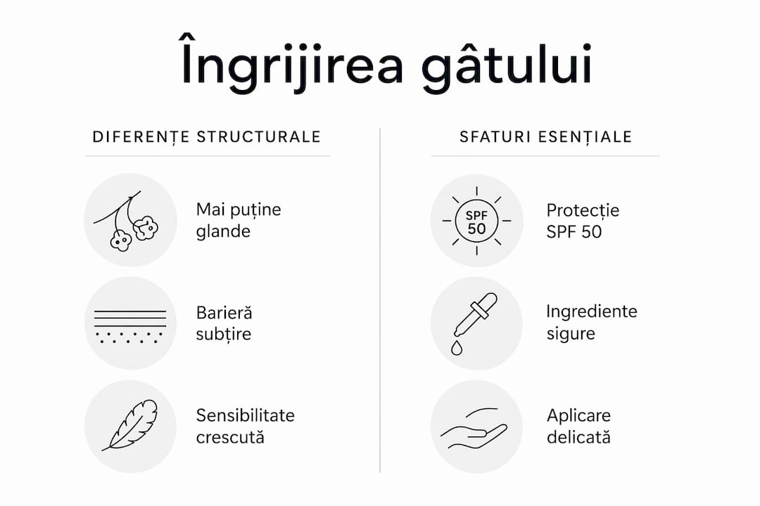 Infografic simplificat despre cum ai grijă de sănătatea gâtului