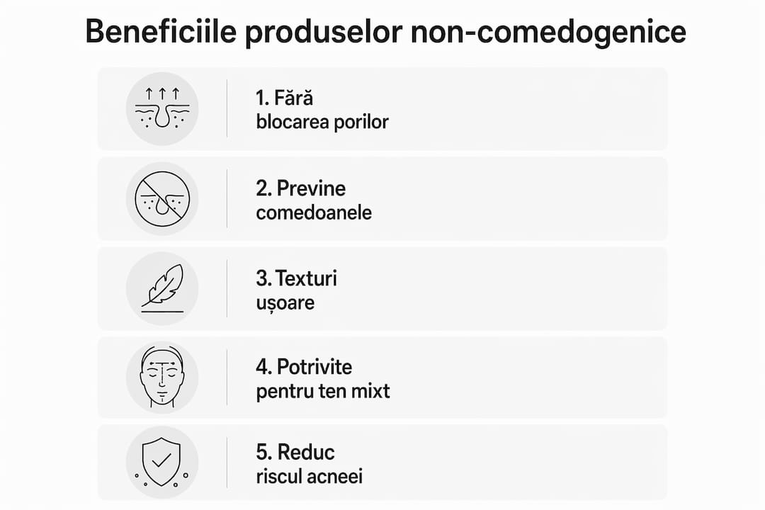 Infografic ușor de urmărit despre avantajele produselor care nu blochează porii