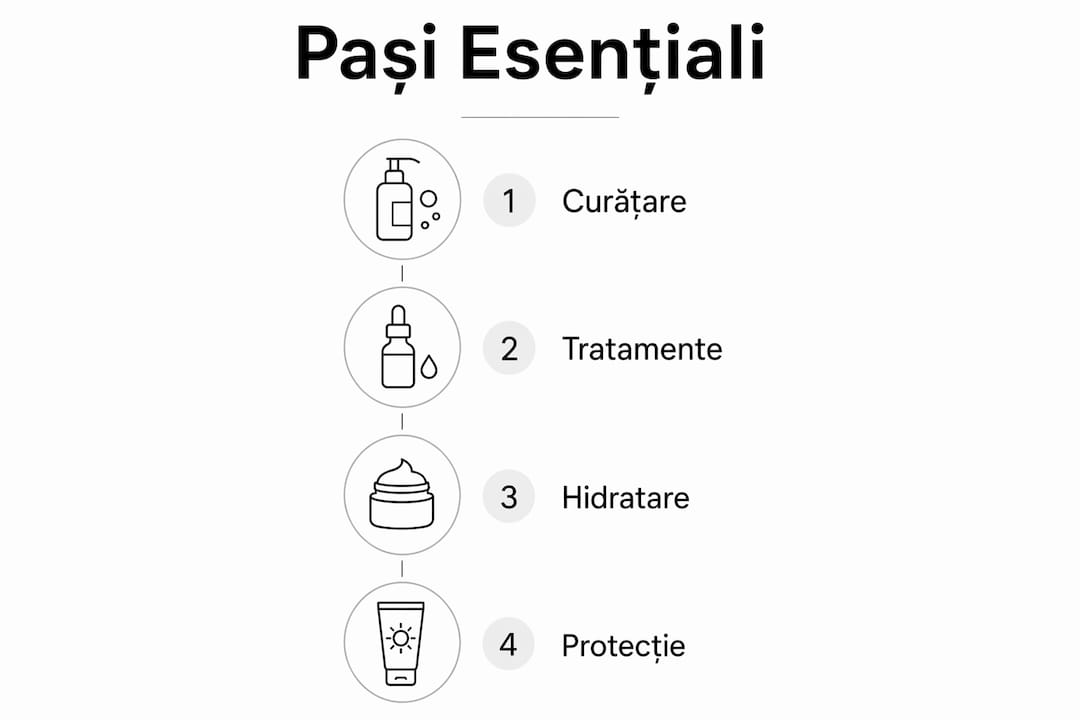 Infografic: rutina de bază pentru îngrijirea pielii împotriva îmbătrânirii