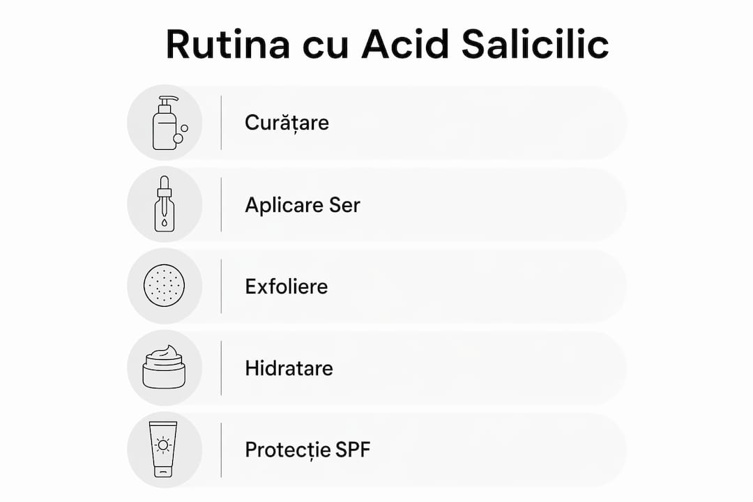 Infografic: cum să-ți creezi corect rutina de îngrijire cu acid salicilic