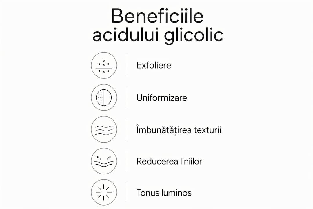 Infografic pe înțelesul tuturor despre avantajele acidului glicolic