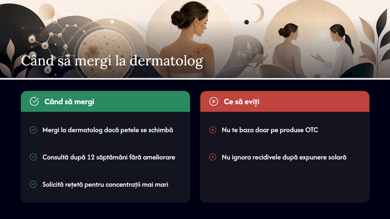 Când trebuie să mergi la dermatolog pentru pete pigmentare — overview diagram