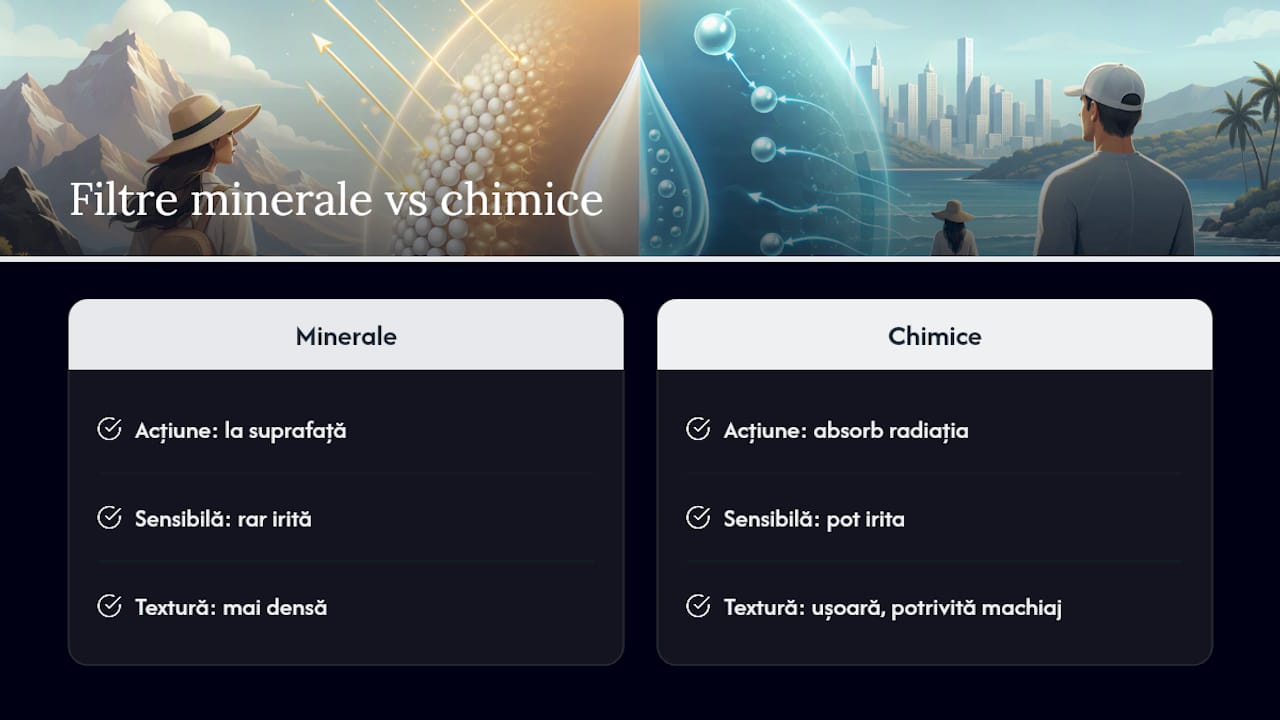 Comparație între filtrele solare minerale și cele chimice