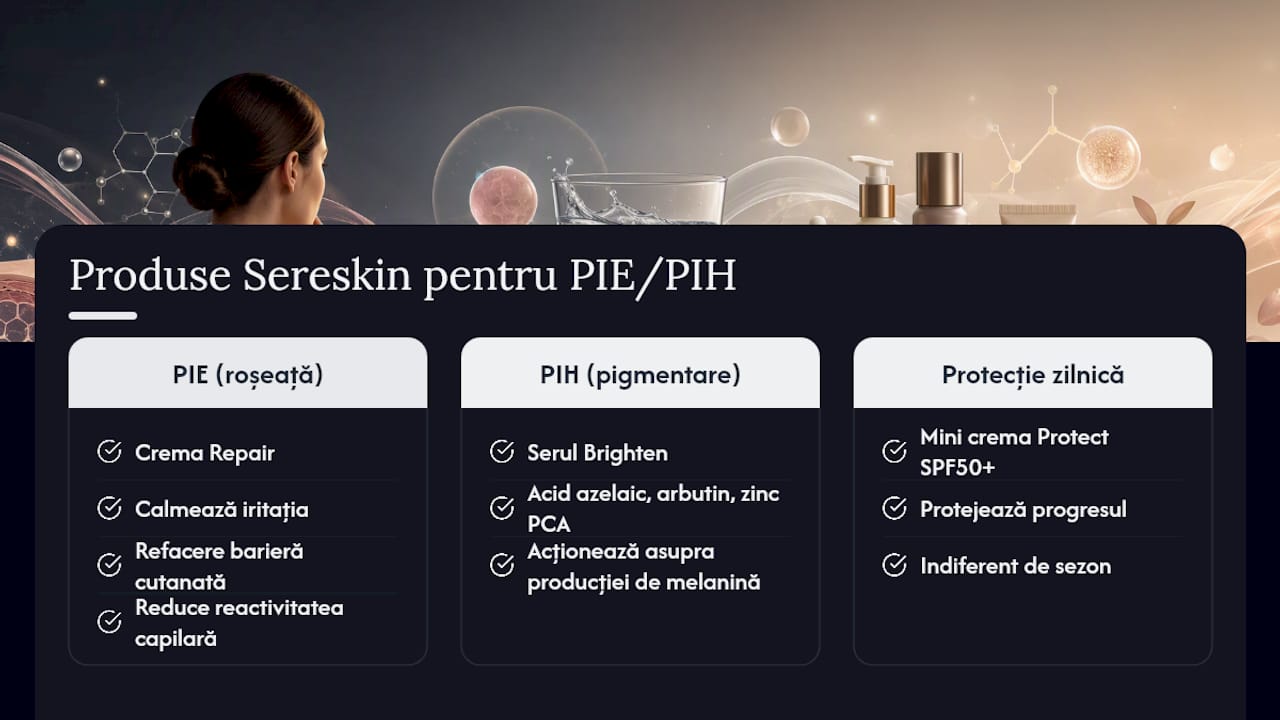 Ce produse Sereskin susțin rutina pentru PIE și PIH — overview diagram