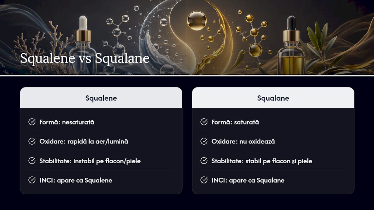 Comparație între squalenă și squalan