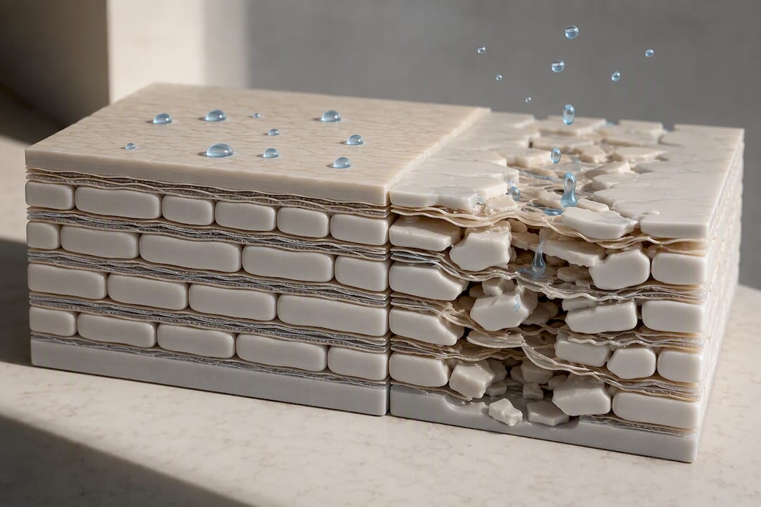 Ilustrație a structurii barierei cutanate cu ceramide