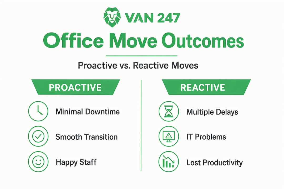 Infographic compares proactive and reactive office moves