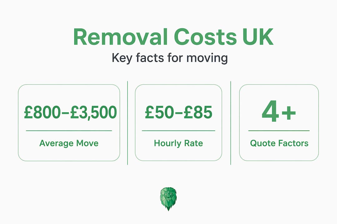 Infographic showing UK removal cost statistics