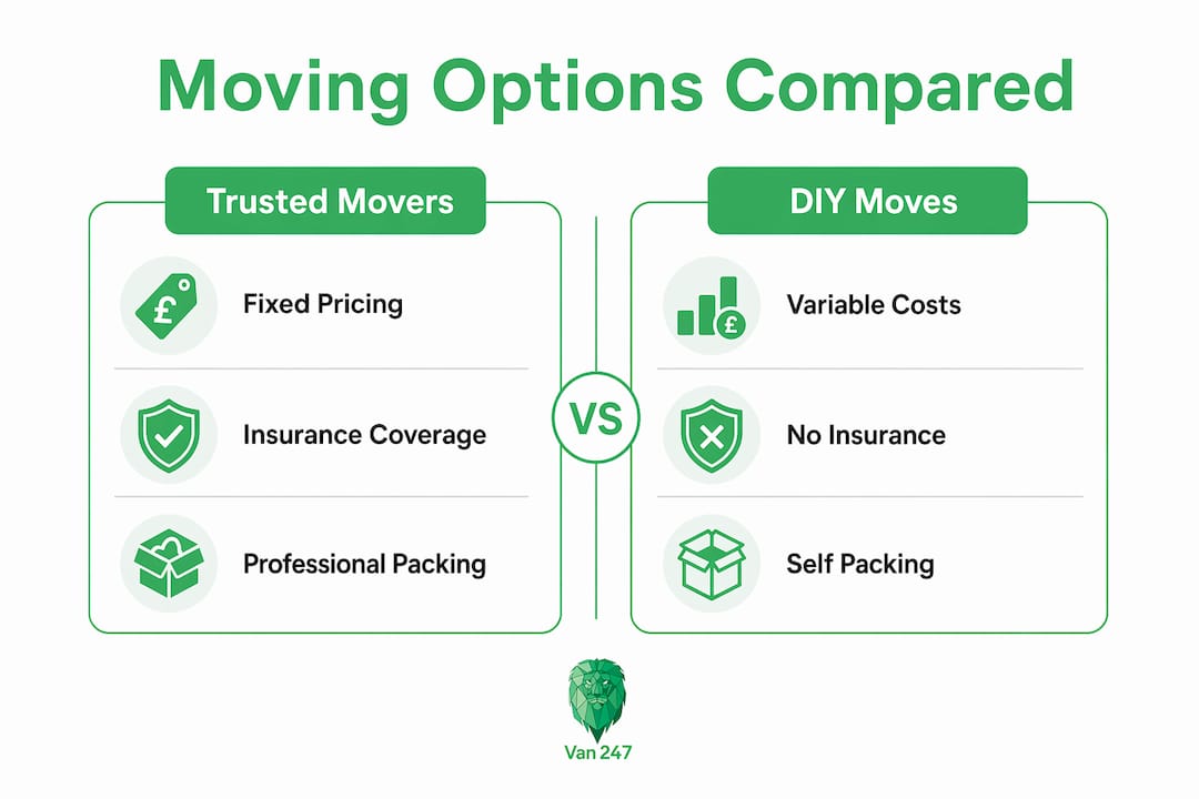 Infographic comparing trusted movers and DIY moves