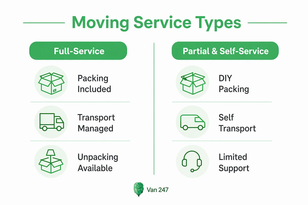 Infographic comparing full-service and other moves