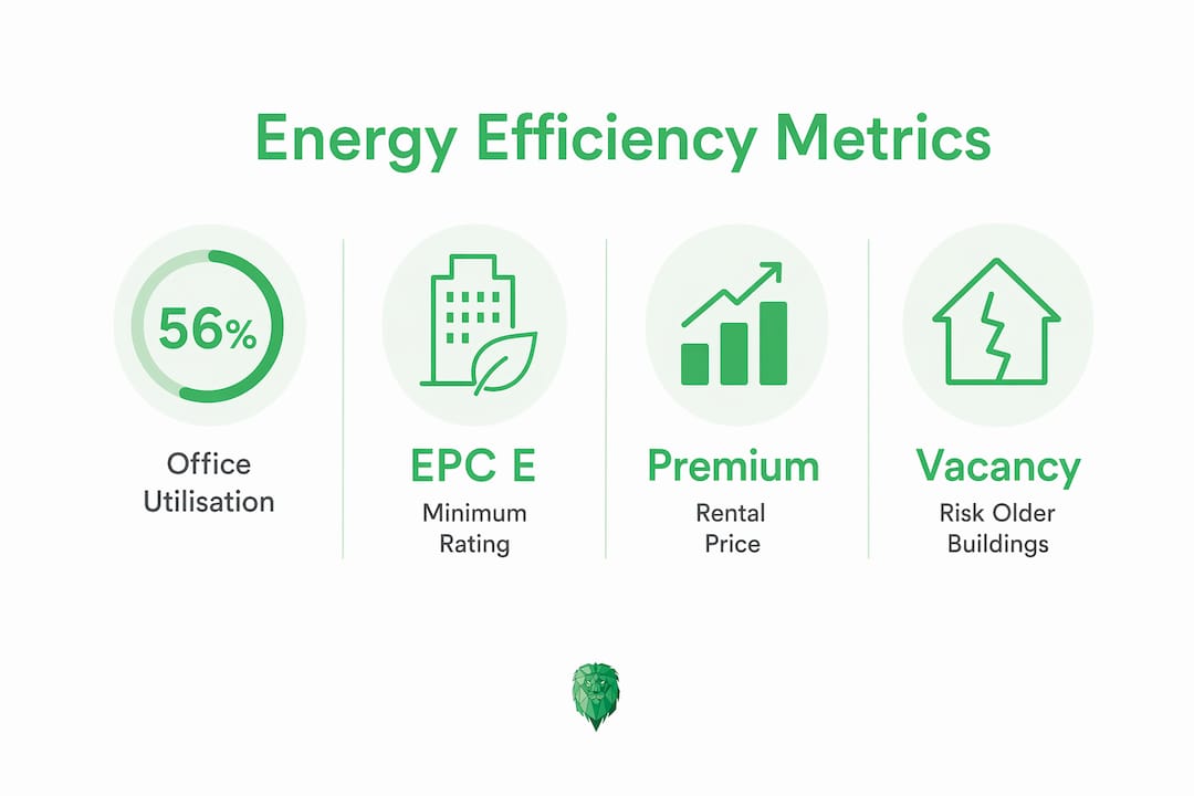 Infographic highlighting office energy efficiency stats