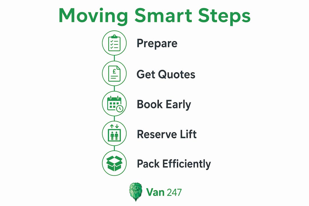 Infographic outlining practical steps to optimize local moving