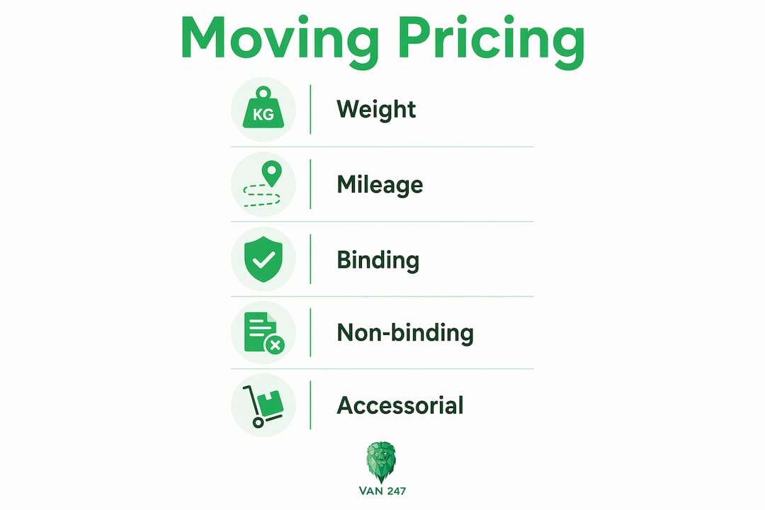 Infographic detailing pricing factors for long distance move
