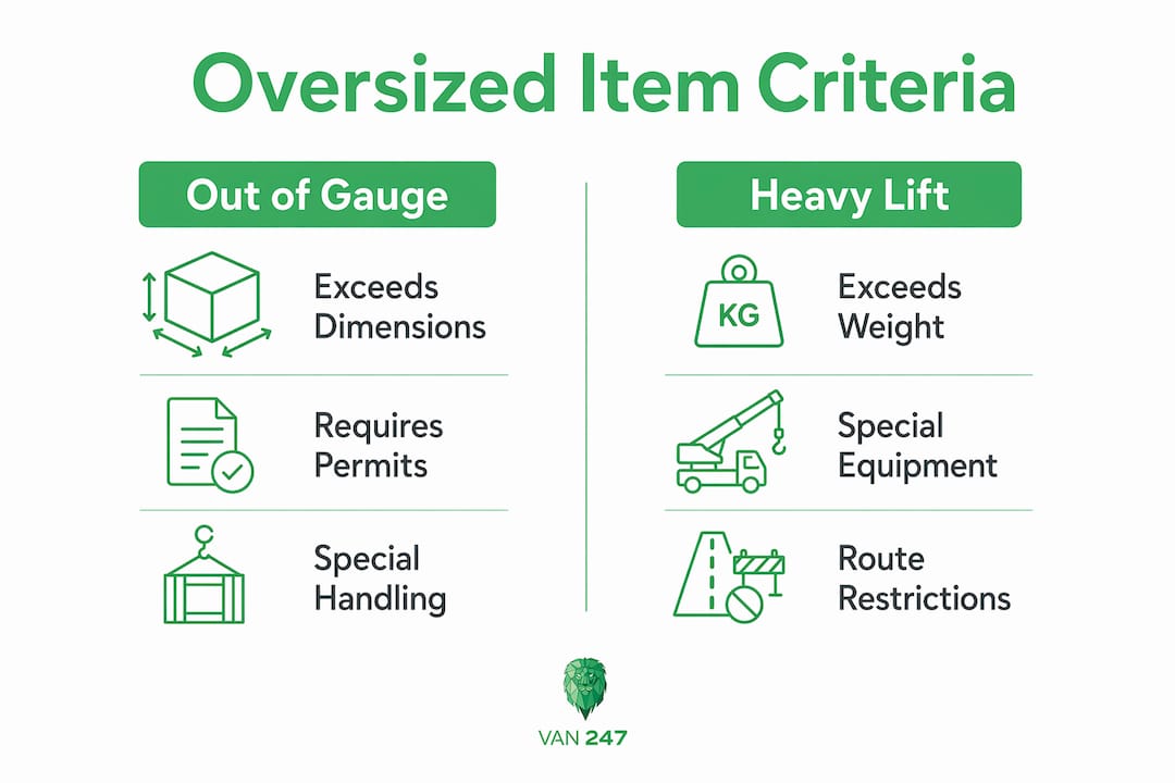 Infographic comparing oversized transport types