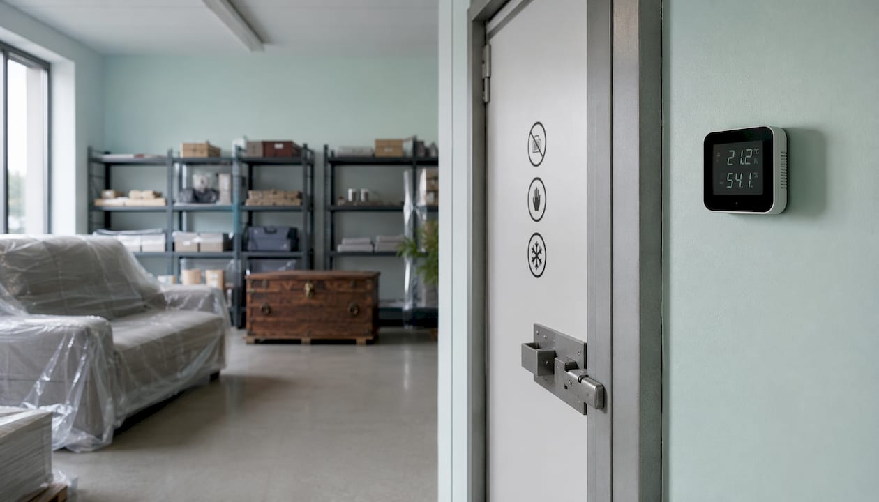 Climate control monitor and stored furniture