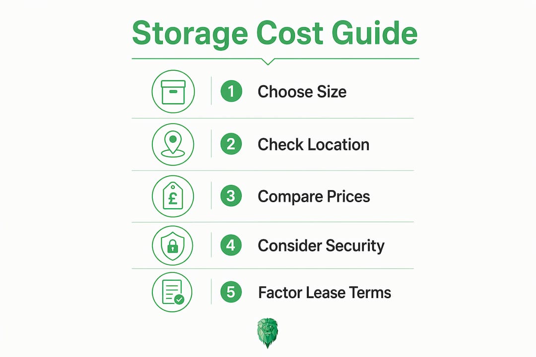 Infographic showing furniture storage cost tips