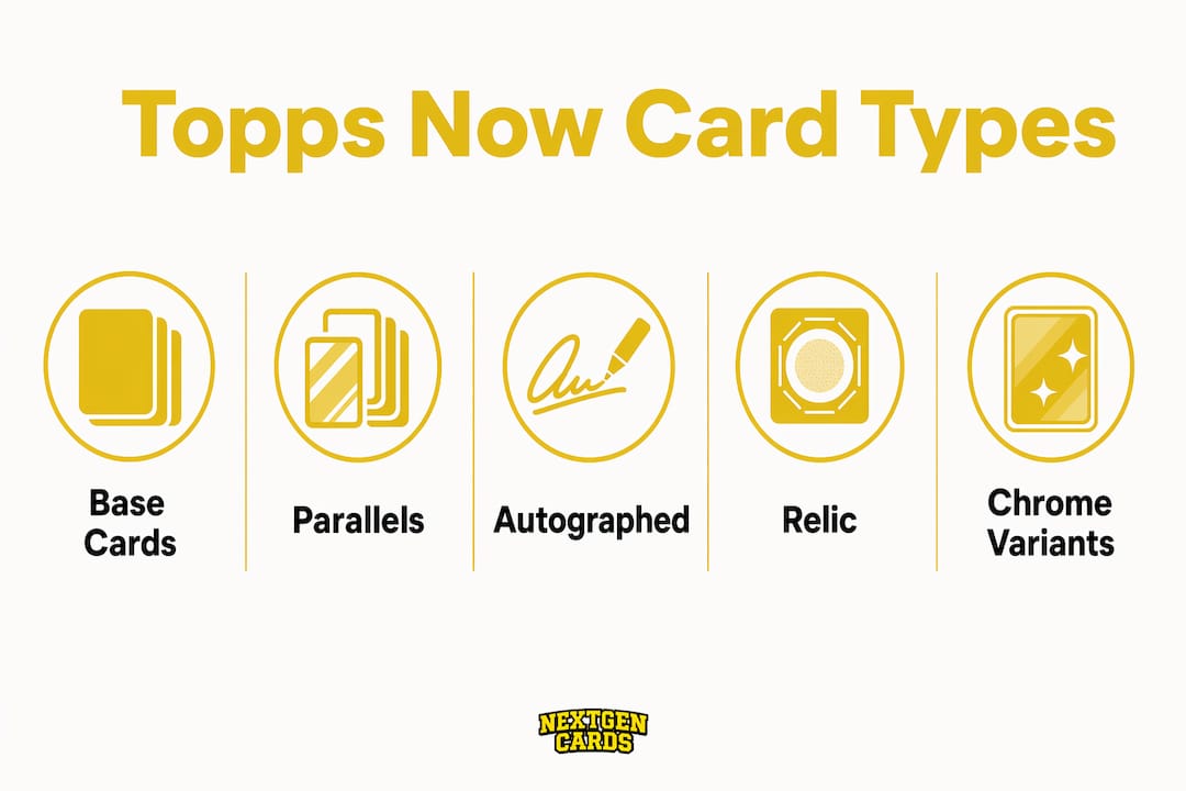 Infographic showing hierarchy of Topps Now card types