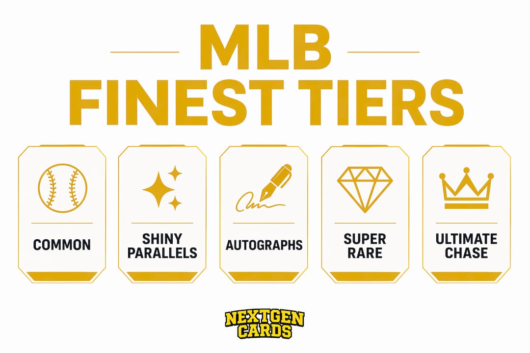 Infographic displaying MLB Finest card rarity tiers