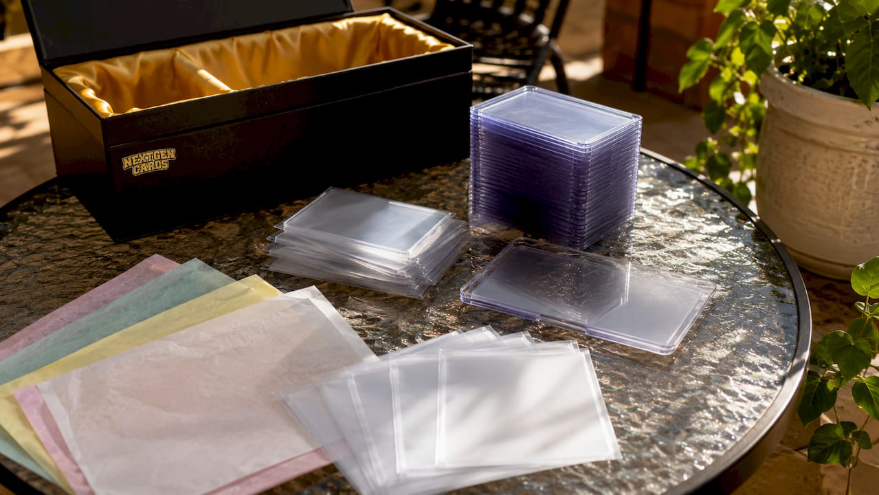 Wrapping materials for trading card protection and presentation