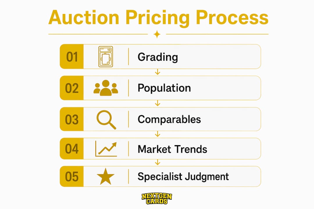 Infographic showing auction house pricing steps