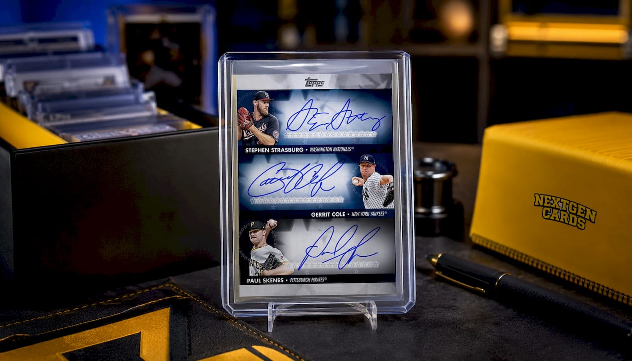 2024 Skenes Cole Strasburg - Topps Baseball Stars Triple Autograph Rare Physical Redemption Card