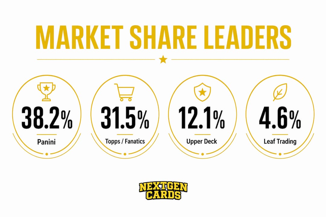 Infographic showing major sports card companies market share