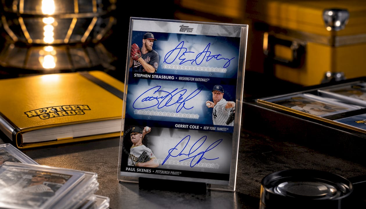 2024 Skenes Cole Strasburg - Topps Baseball Stars Triple Autograph Rare Physical Redemption Card