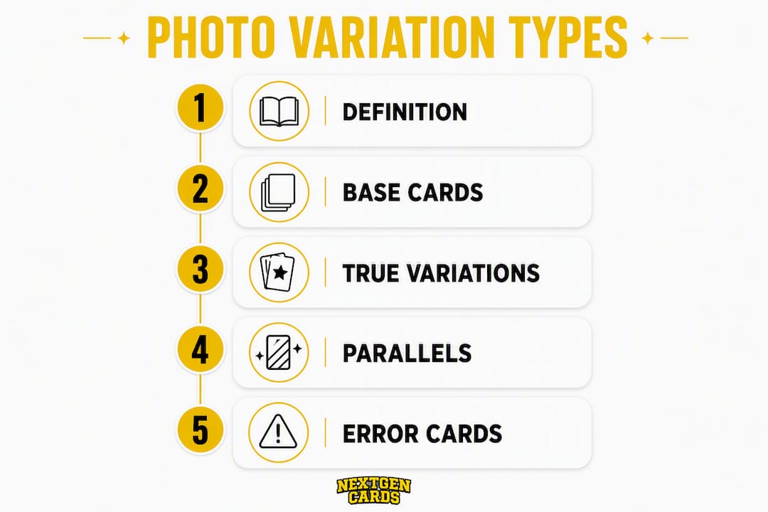Infographic showing photo variation card types overview
